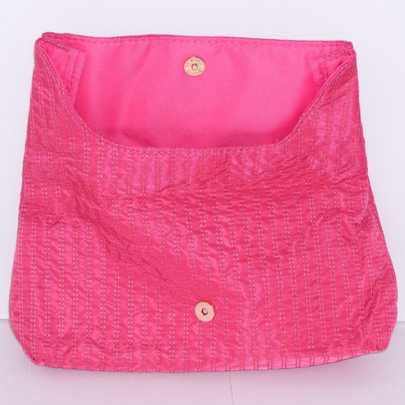 Victoria Secret Fold Over Coral Clutch Hand Bag - Picture 5 of 7